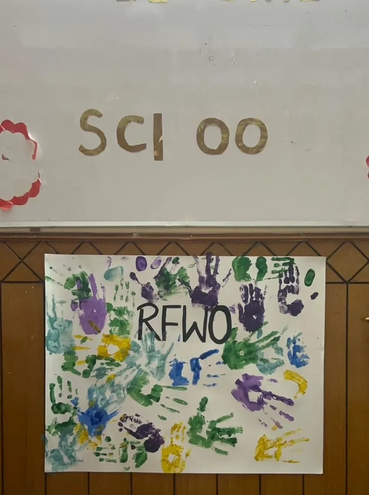 Handprint banner close-up